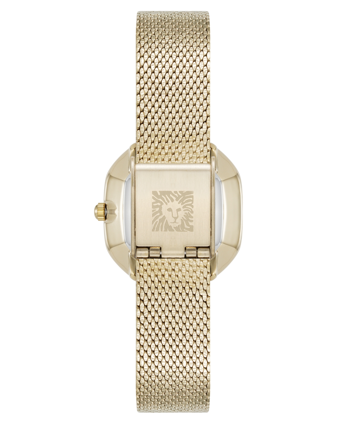 Anne Klein Women's Quartz Estate Octagonal Black and Gold-Tone Stainless Steel Mesh Bracelet Watch, 24mm