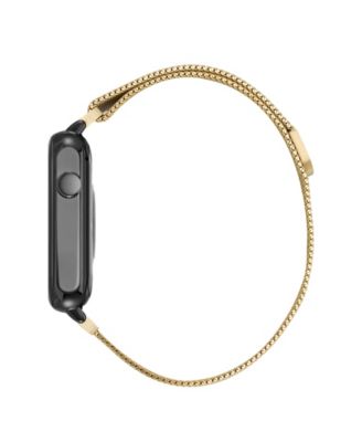 Women's Connect It Stellar Smartwatch with Gold-Tone Stainless Steel Mesh and Red Silicone Band, 45mm