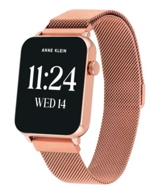 Women's Connect It Stellar Smartwatch with Rose Gold-Tone Stainless Steel Mesh and Pink Silicone Band, 45mm