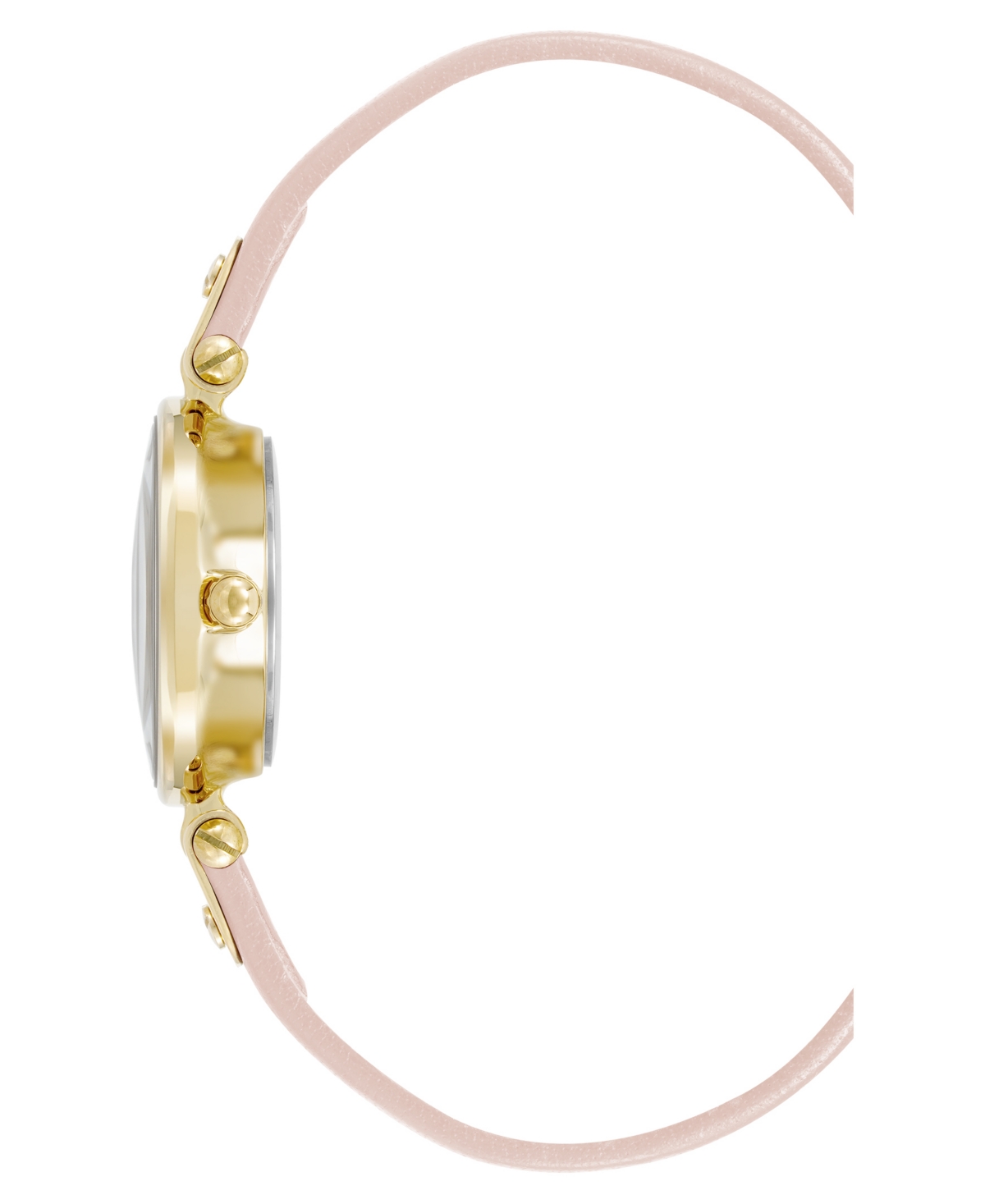 Shop Anne Klein Women's Quartz Blush Pink Leather And Gold-tone Metal Alloy Strap Watch, 26mm In Gold-tone,blush Pink