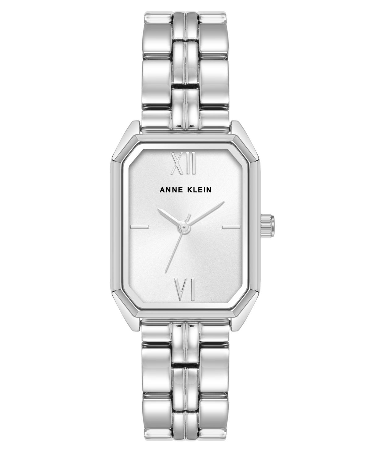 Anne Klein Women's Quartz Silver-tone Octagonal Metal Alloy Bracelet Watch, 24mm In Silver-tone