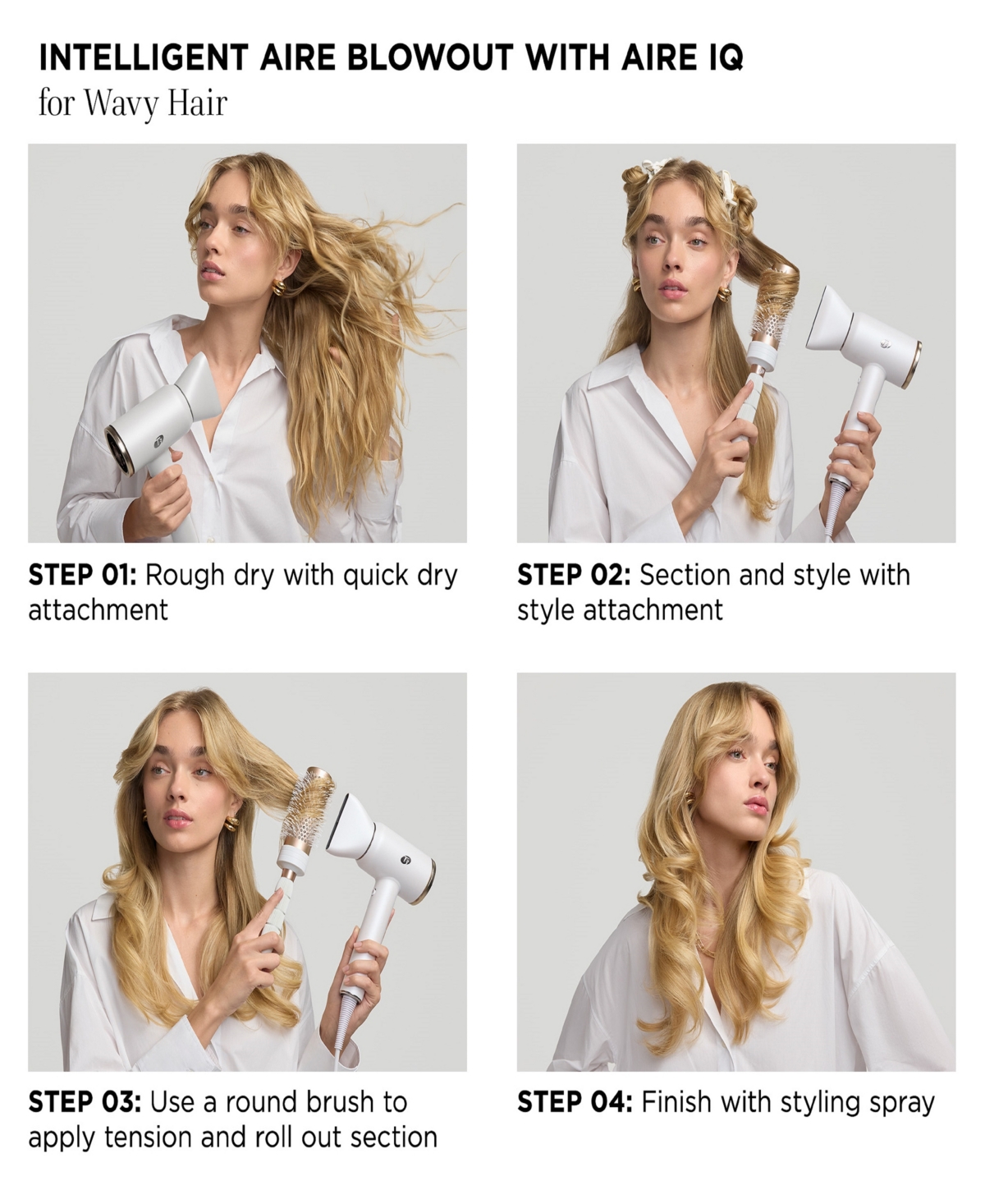 T3 Aire Iq Intelligent Hair Dryer In Satin Blush