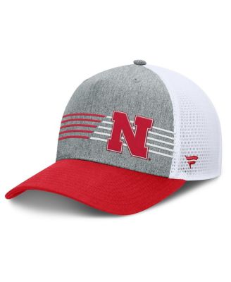 Fanatics - Men's  Heather Gray/Scarlet Nebraska Huskers Profile Trucker Adjustable Hat
