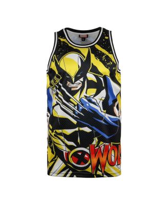 Men's Black Wolverine Comic Big Print Mesh Jersey