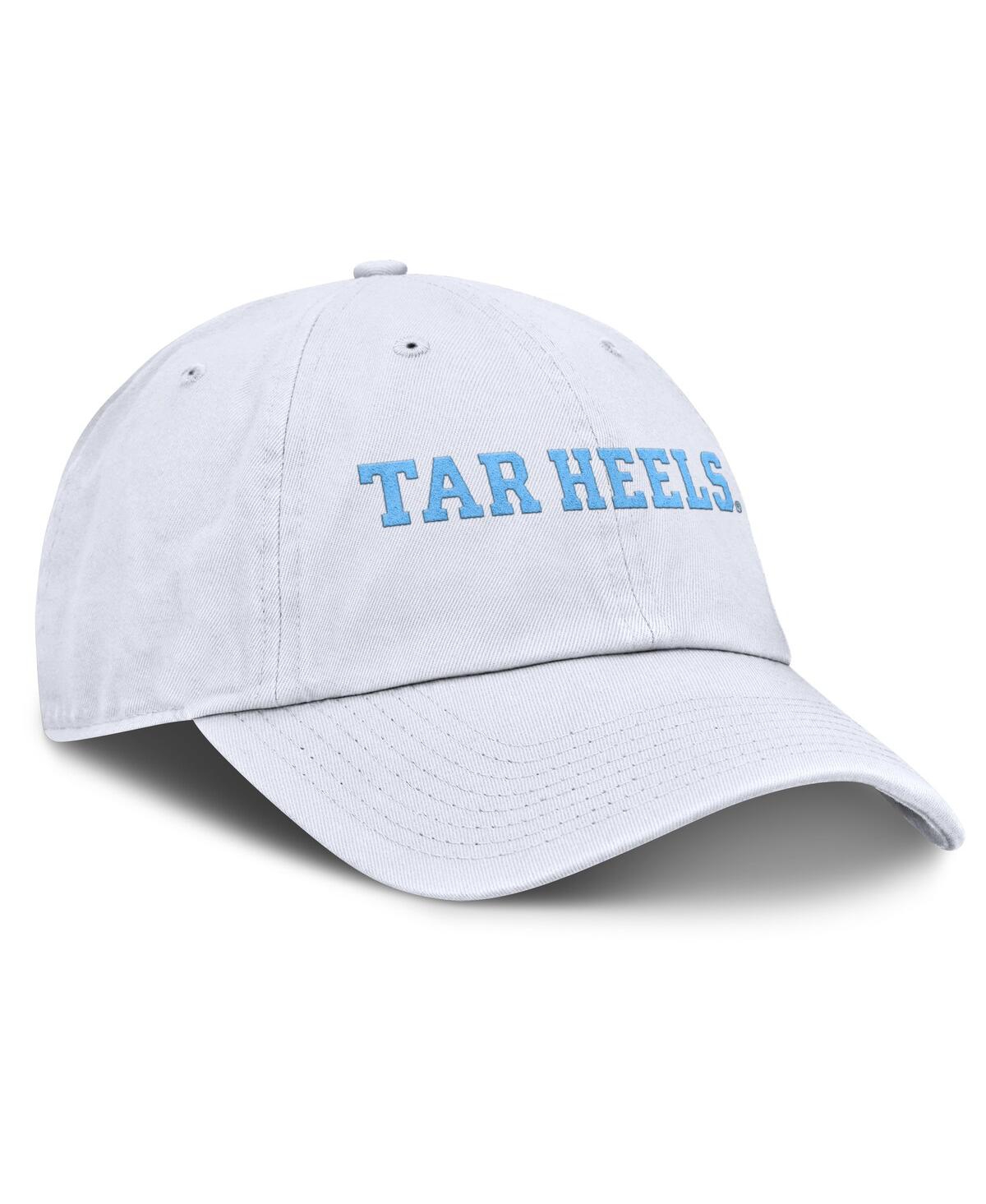 JORDAN MEN'S WHITE NORTH CAROLINA TAR HEELS CORE CLUB MASCOT WORDMARK ADJUSTABLE HAT 