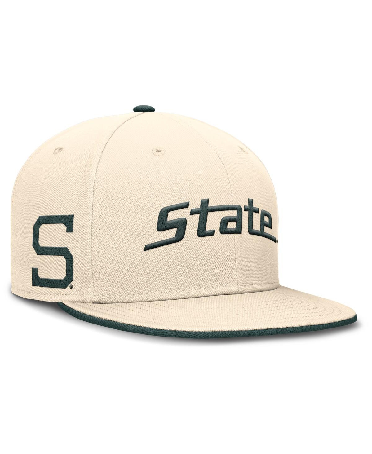 Nike Men's Natural Michigan State Spartans Primetime True Performance Fitted Hat In Natural