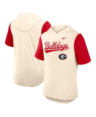 Nike - Men's  Natural/Red Georgia Bulldogs Baseball Script Tri-Blend Performance Hoodie T-Shirt