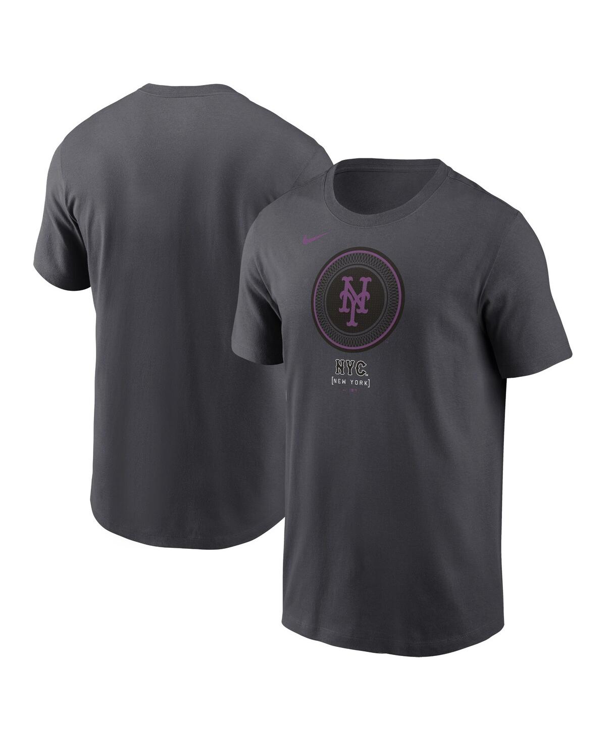 Nike Men's Charcoal New York Mets 2024 City Connect Large Logo T-shirt In Charcoal