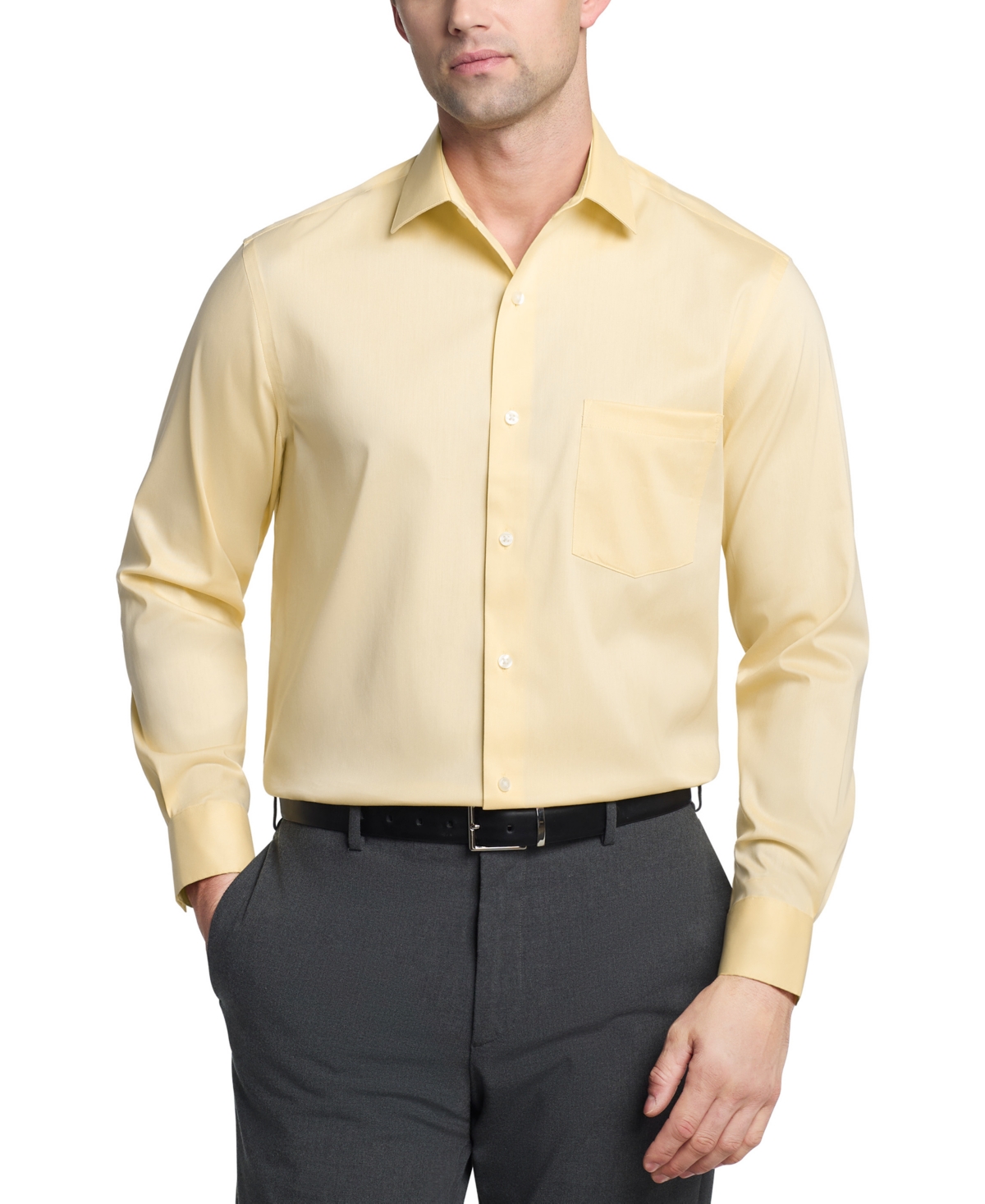 VAN HEUSEN MEN'S REGULAR FIT ULTRA WRINKLE FREE SPREAD COLLAR DRESS SHIRT 