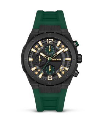 Men's Dress Sport Green Silicon Watch, 43.5mm