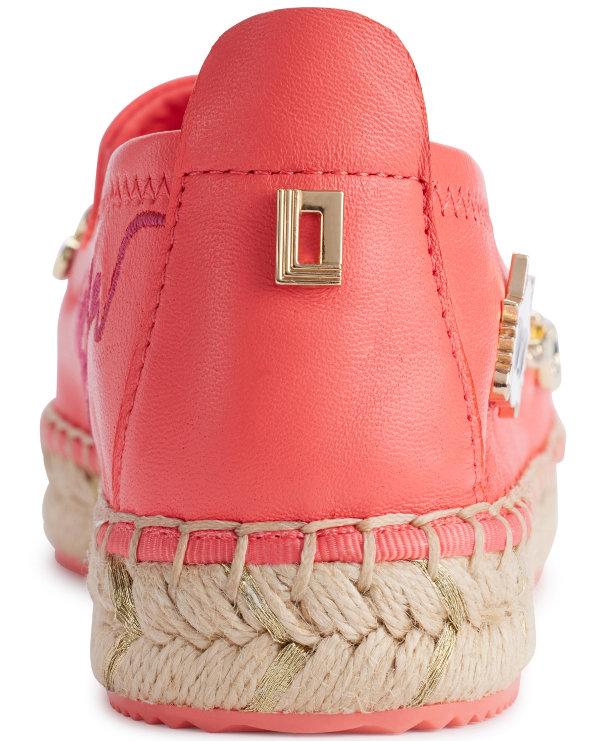 Karl Lagerfeld Women's Michaela Embellished Slip-on Espadrille Flats In Sunset Coral