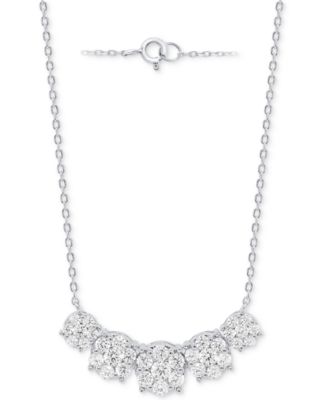 Forever Grown Diamonds - Lab Grown Diamond Five Cluster 18" Necklace (2 ct. t.w.)