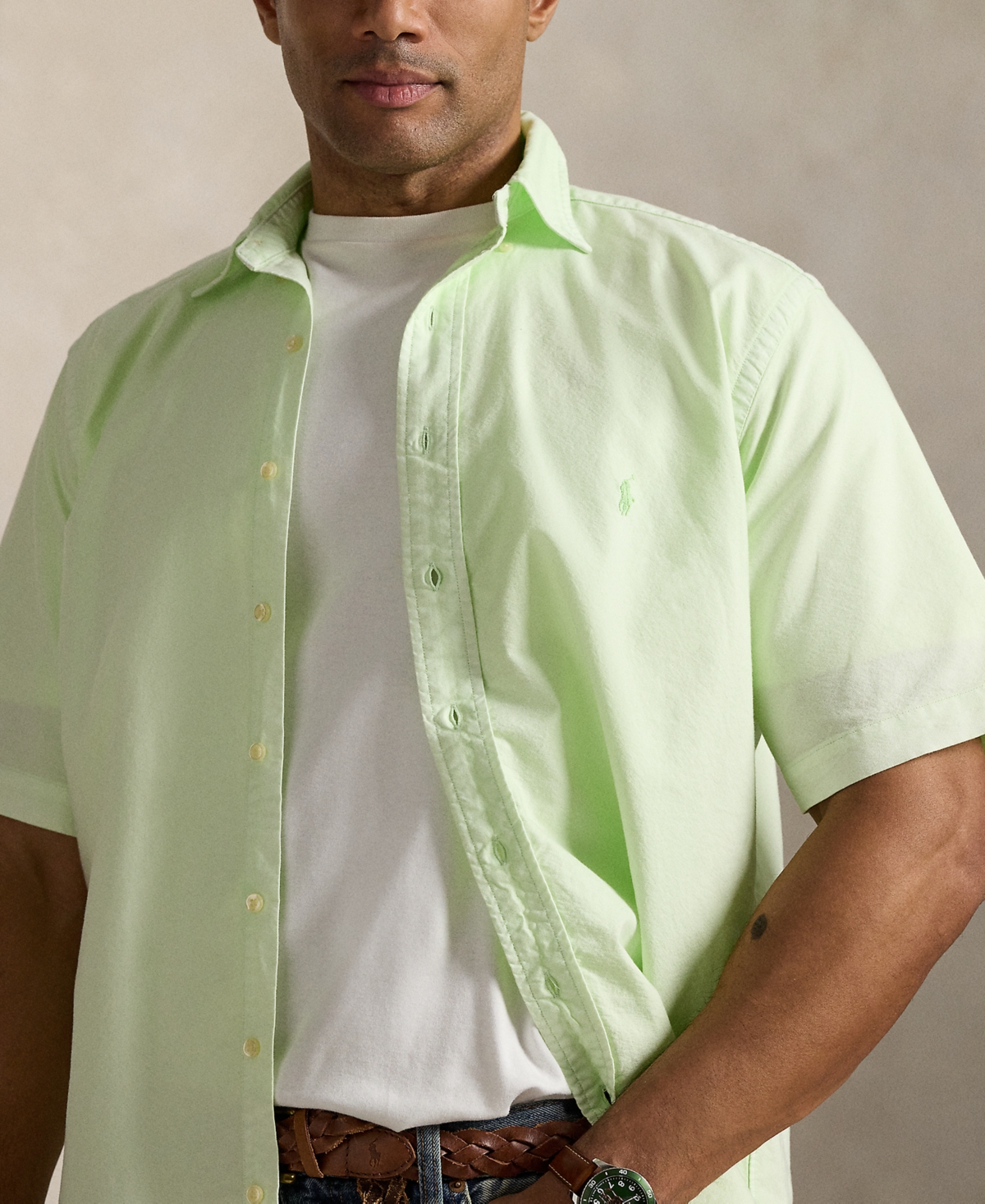 Polo Ralph Lauren Men's Big & Tall Mineral-Dyed Oxford Shirt
