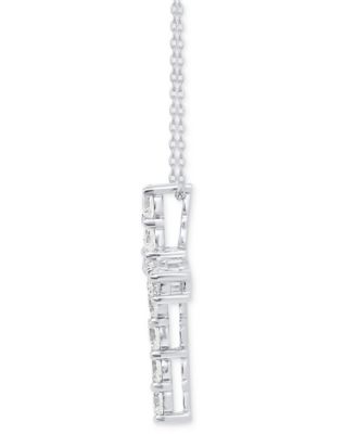Lab Grown Diamond Cross 18" Pendant Necklace (2 ct. t.w.) in Sterling Silver or 14k Gold-Plated Sterling Silver