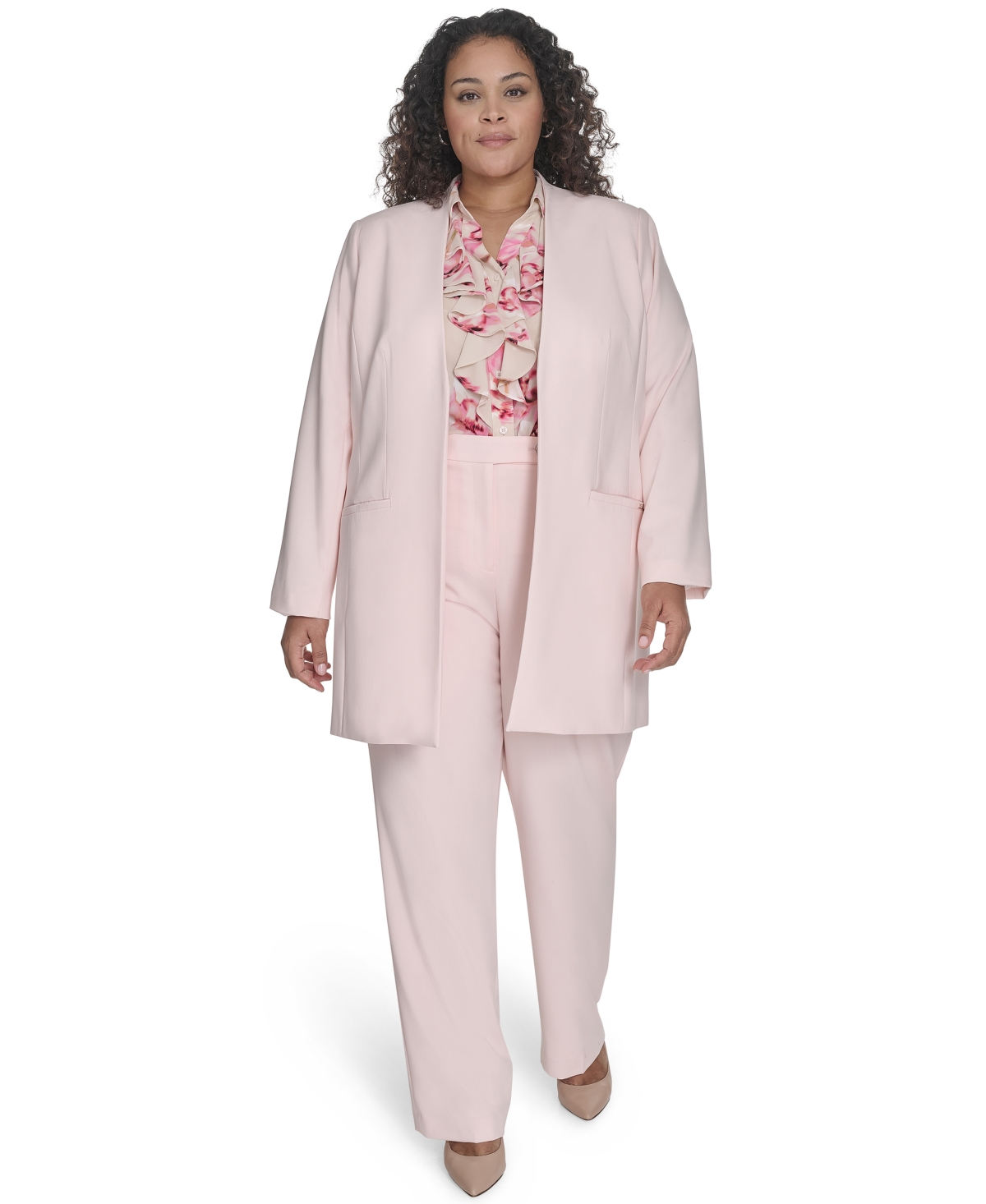 CALVIN KLEIN PLUS SIZE OPEN-FRONT TOPPER JACKET 