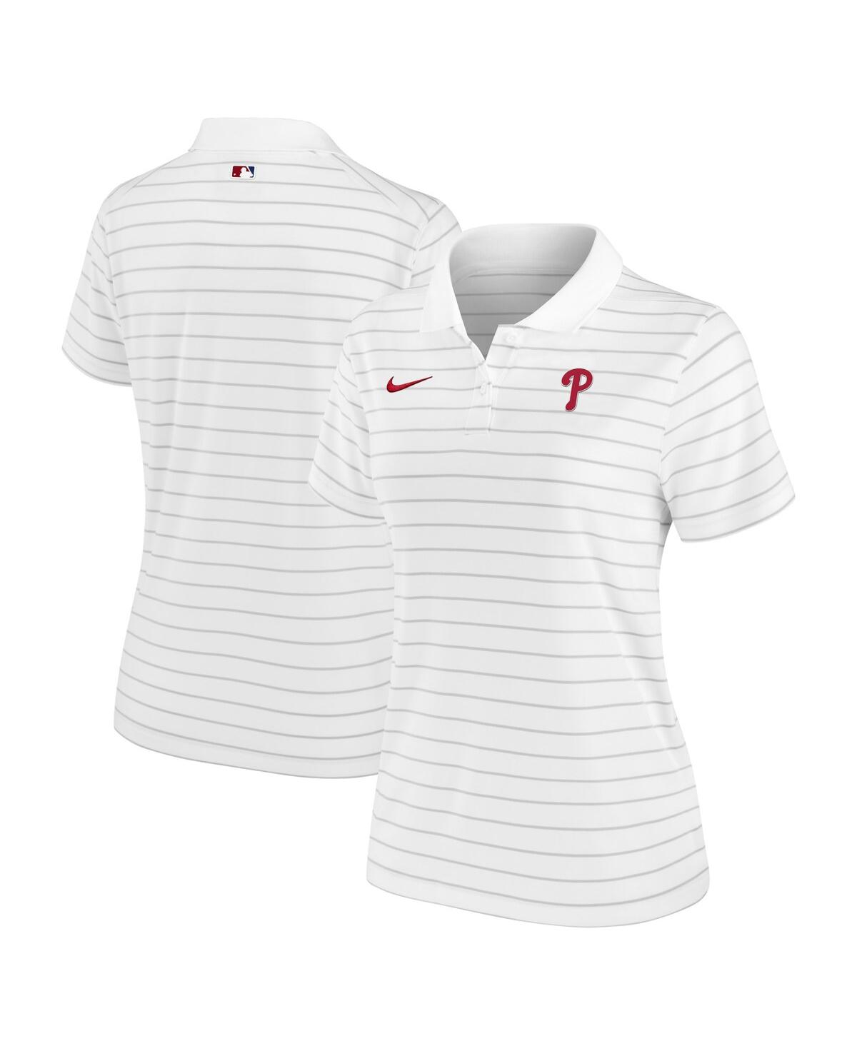 Nike Women's White Philadelphia Phillies Authentic Collection Victory Performance Polo Shirt In White