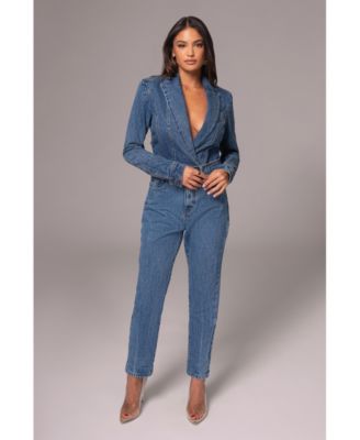 Women's Medium Wash Dominica Structured Denim Bodysuit