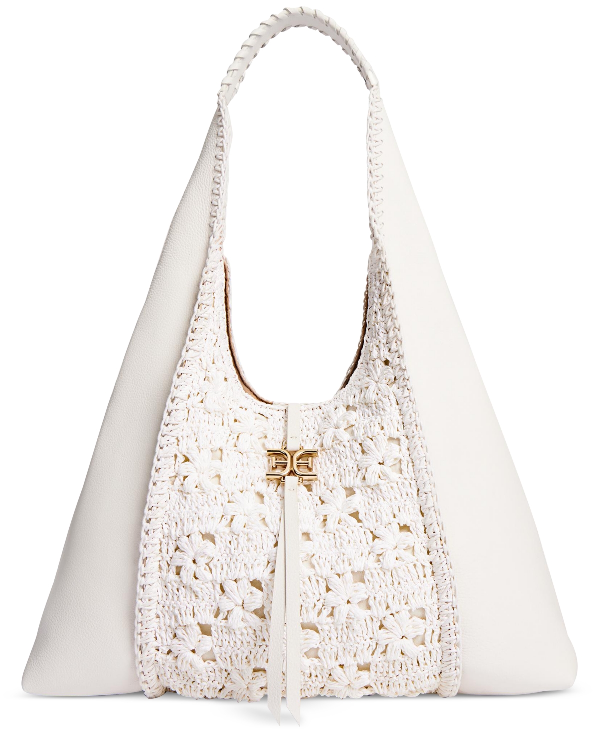 SAM EDELMAN SYLVIA CROCHET RAFFIA HOBO BAG 