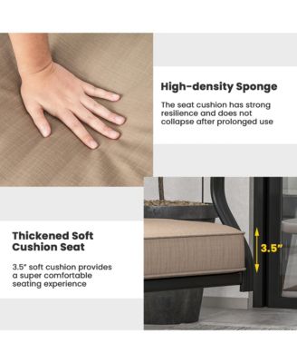 Patio Swivel Chair 4 PCS Outdoor Bistro Dining Chair Blossom Pattern Backrest