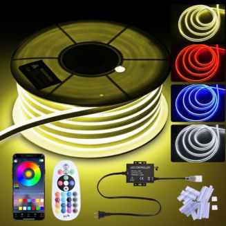 DELight 150FT Remote Control & APP AC 110V IP65 Waterproof Music Sync ...