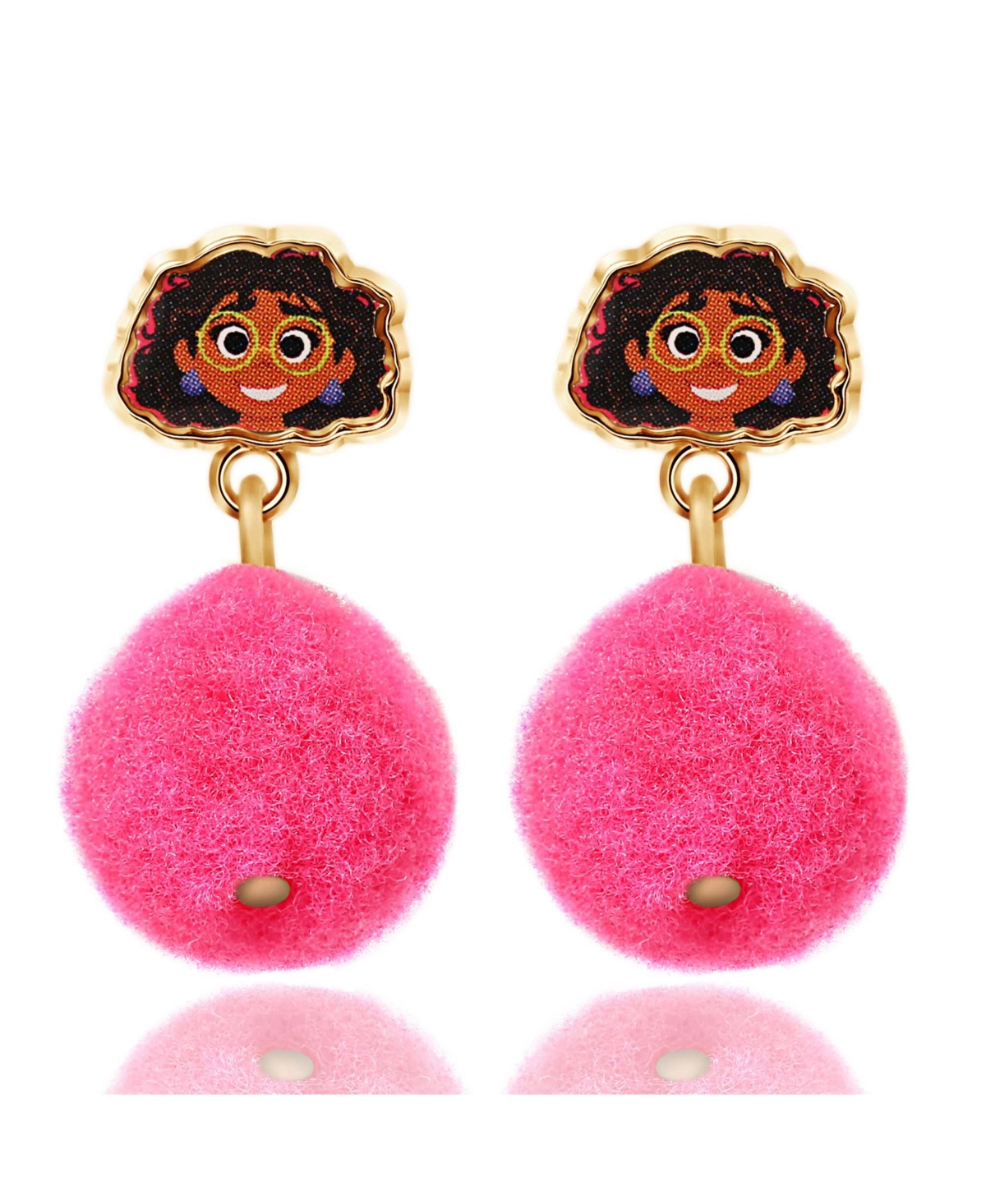 Encanto Earrings - Mirabel Stud Earrings with Pink Pom Poms - Disney Earrings - Pink