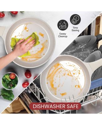 8-Piece Nesting Ceramic Coating Nonstick Cookware Set with Silicone Handle Covers