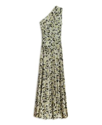 Women's One Shoulder Printed Maxi Dress