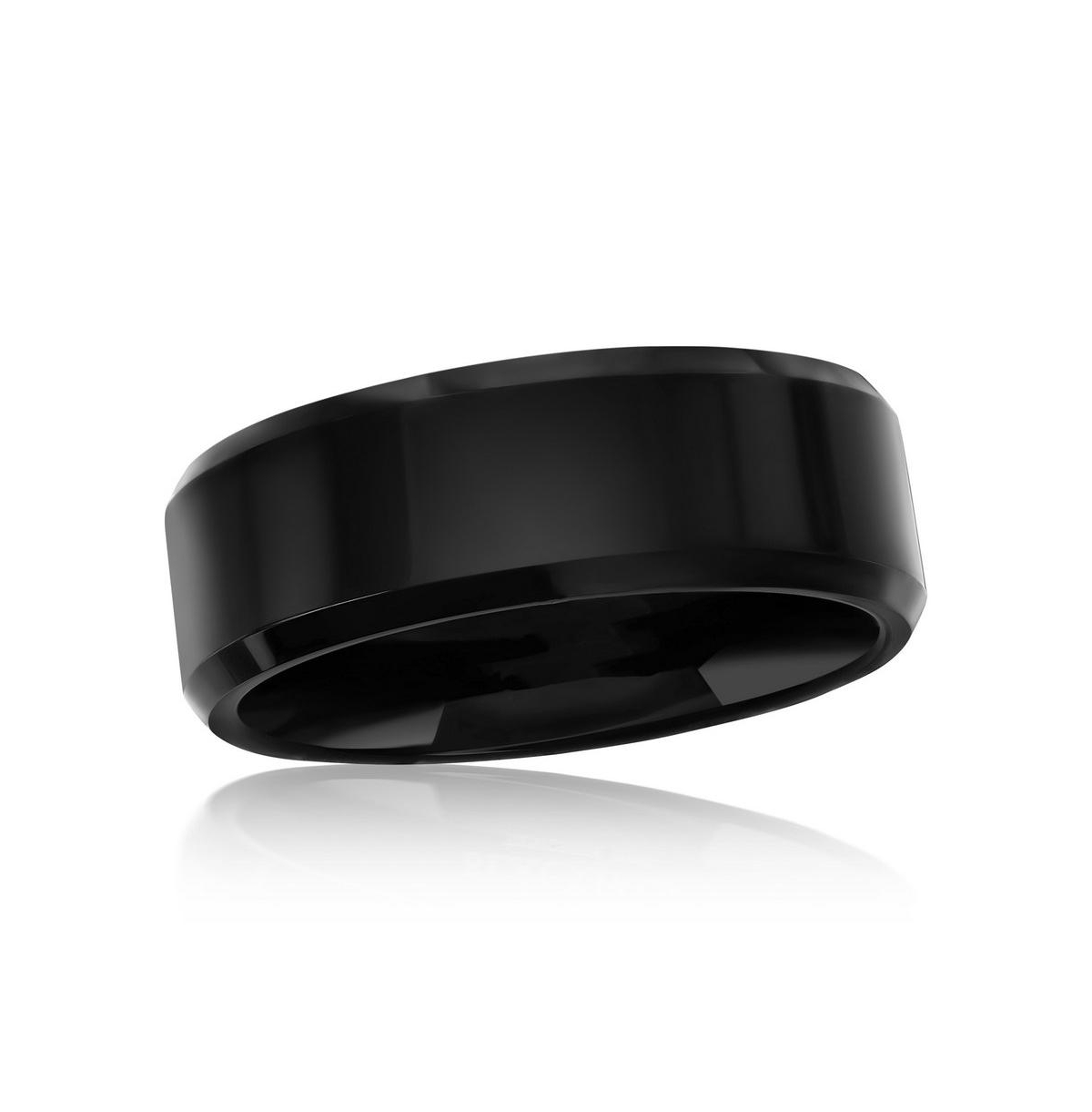Polished Black Tungsten Ring - Black