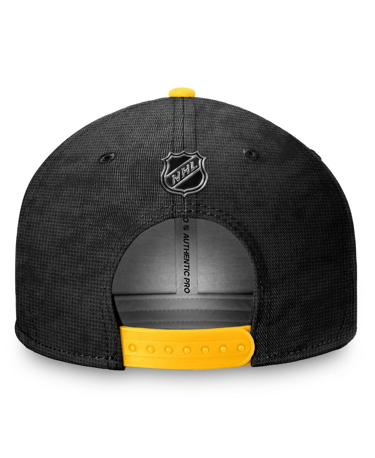 Fanatics Men's Black/gold Pittsburgh Penguins Authentic Pro Rink Snapback Hat