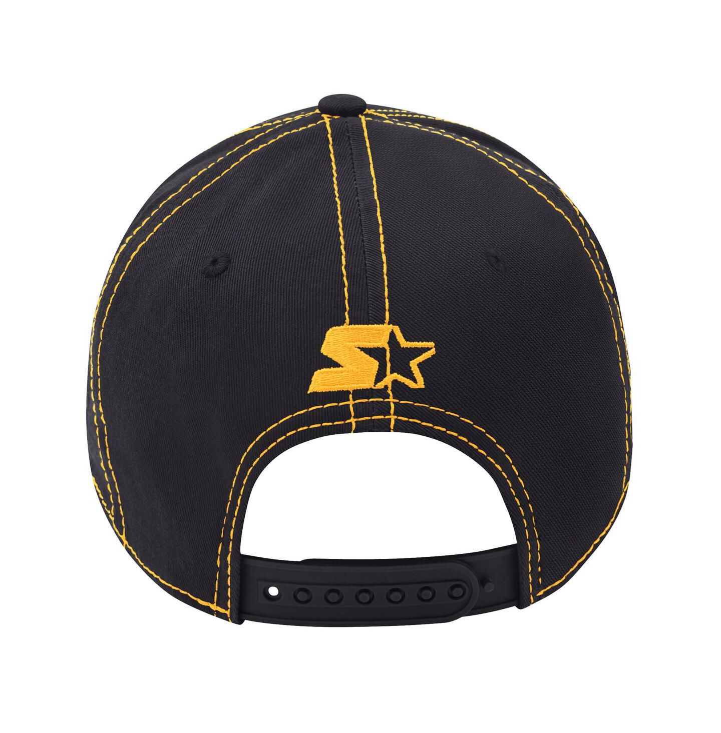 Мужская кепка Starter Black Boston Bruins Sphere II Adjustable Hat — фото 3