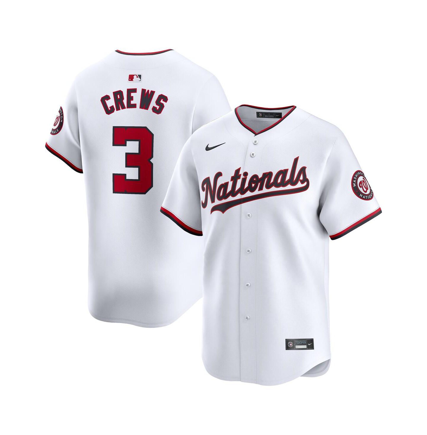 Мужской топ Nike Dylan Crews White Washington Nationals Home Limited Player Jersey — фото 1