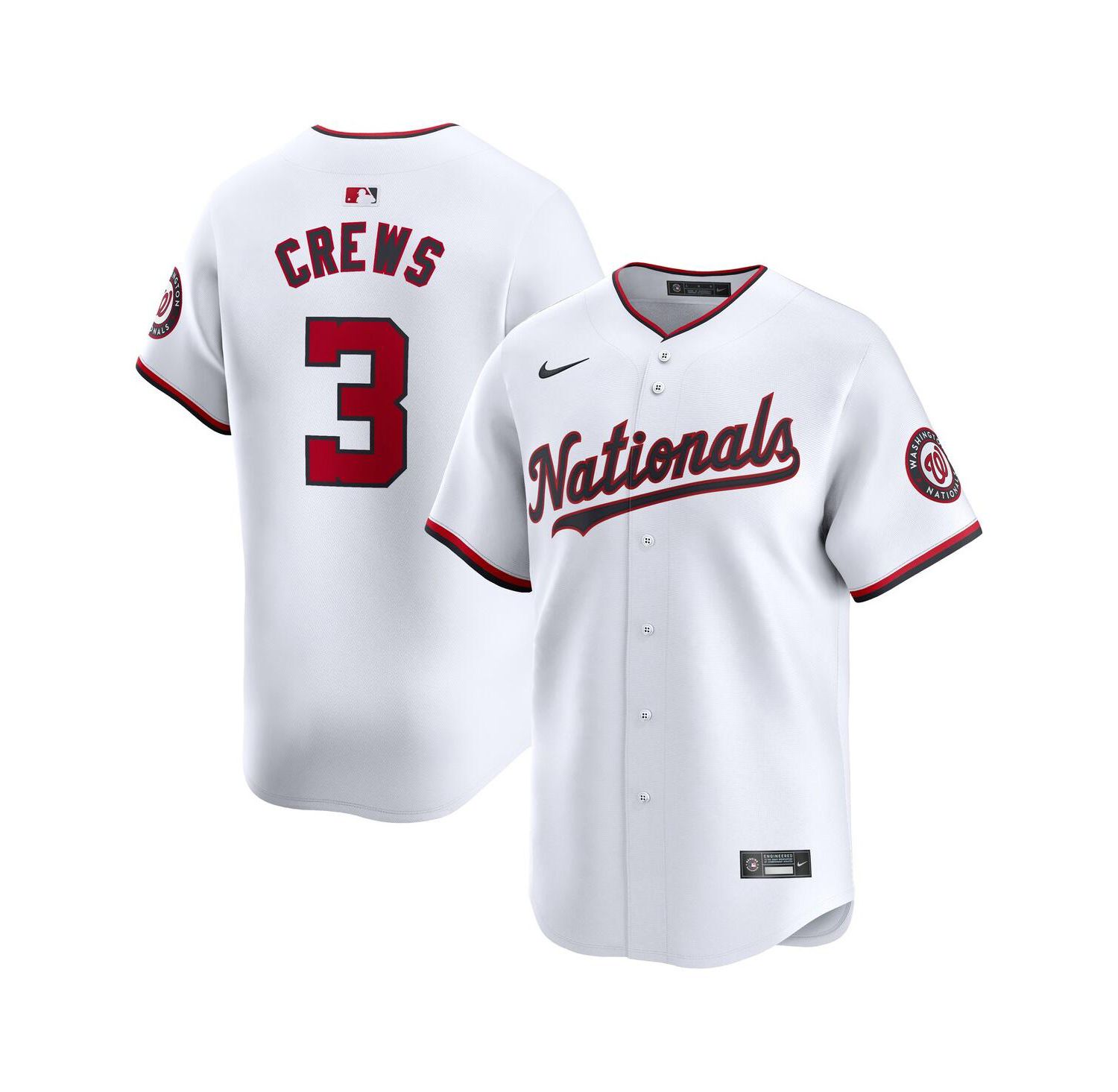 Men's Dylan Crews White Washington Nationals Home Limited Player Jersey