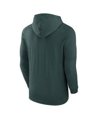 Men's Heather Green Athletics Authentic Collection Tri-Blend Performance Pullover Hoodie