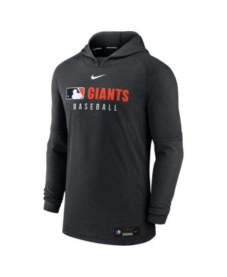 Men's Heather Black San Francisco Giants Authentic Collection Tri-Blend Performance Pullover Hoodie