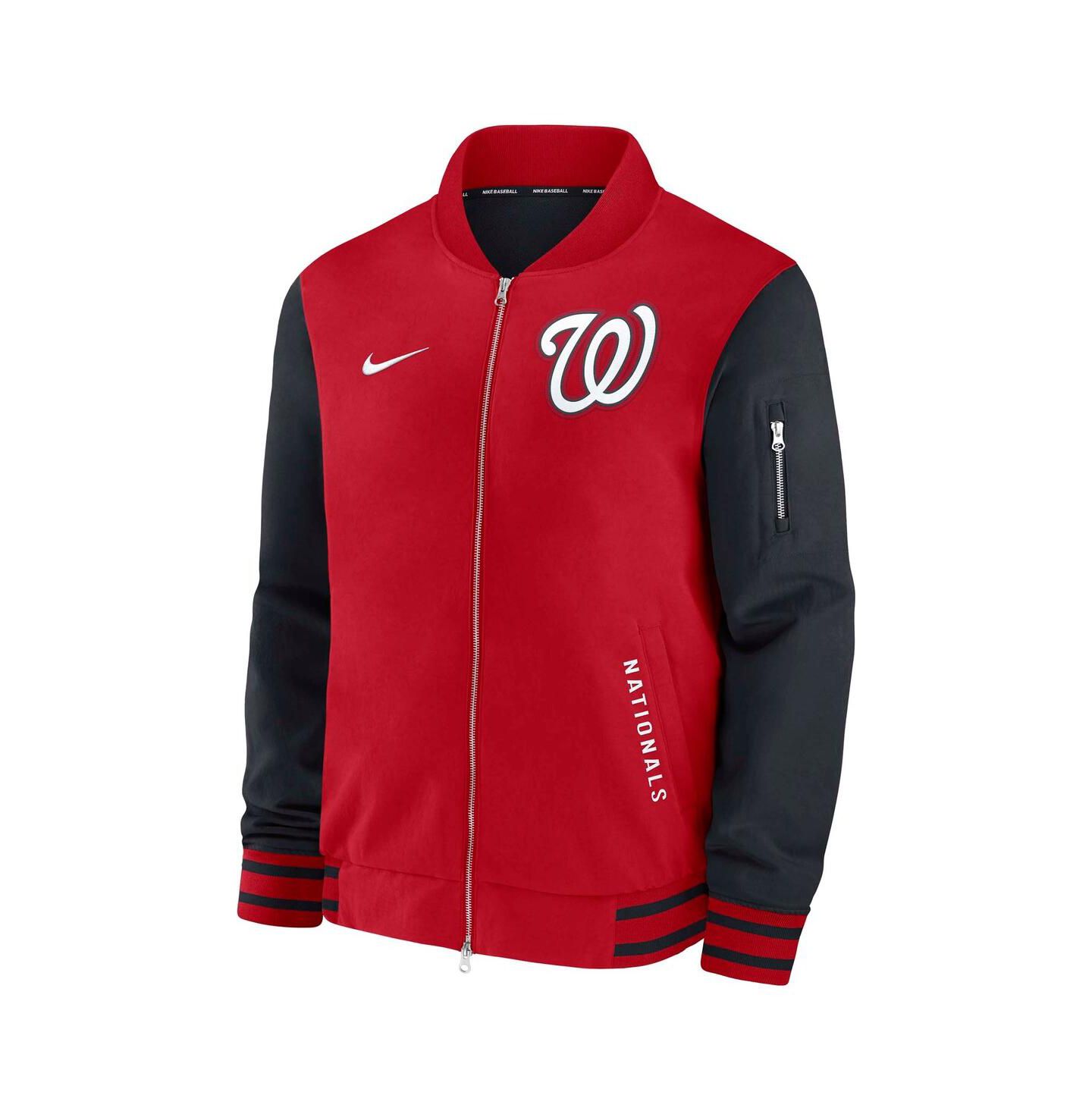 Мужская куртка Nike Red/Navy Washington Nationals Authentic Collection Dugout Full-Zip Bomber — фото 3