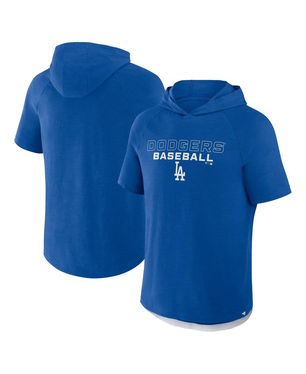 Fanatics Men's Royal Los Angeles Dodgers Clubhouse Optimal Play Raglan Short Sleeve Pullover Hoodie In Royal