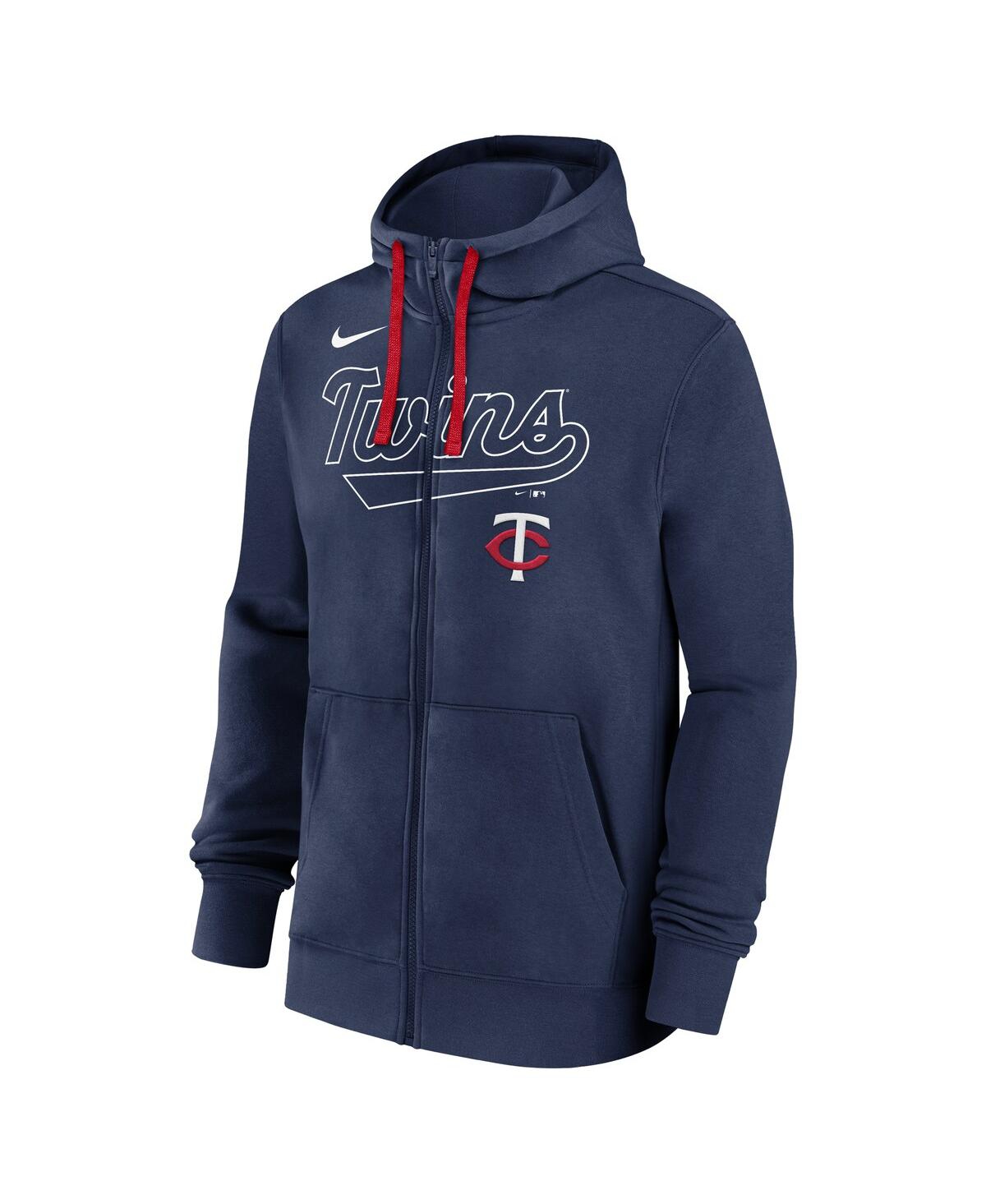 Nike Men's Navy Minnesota Twins Knockout Script Full-zip Hoodie In Navy
