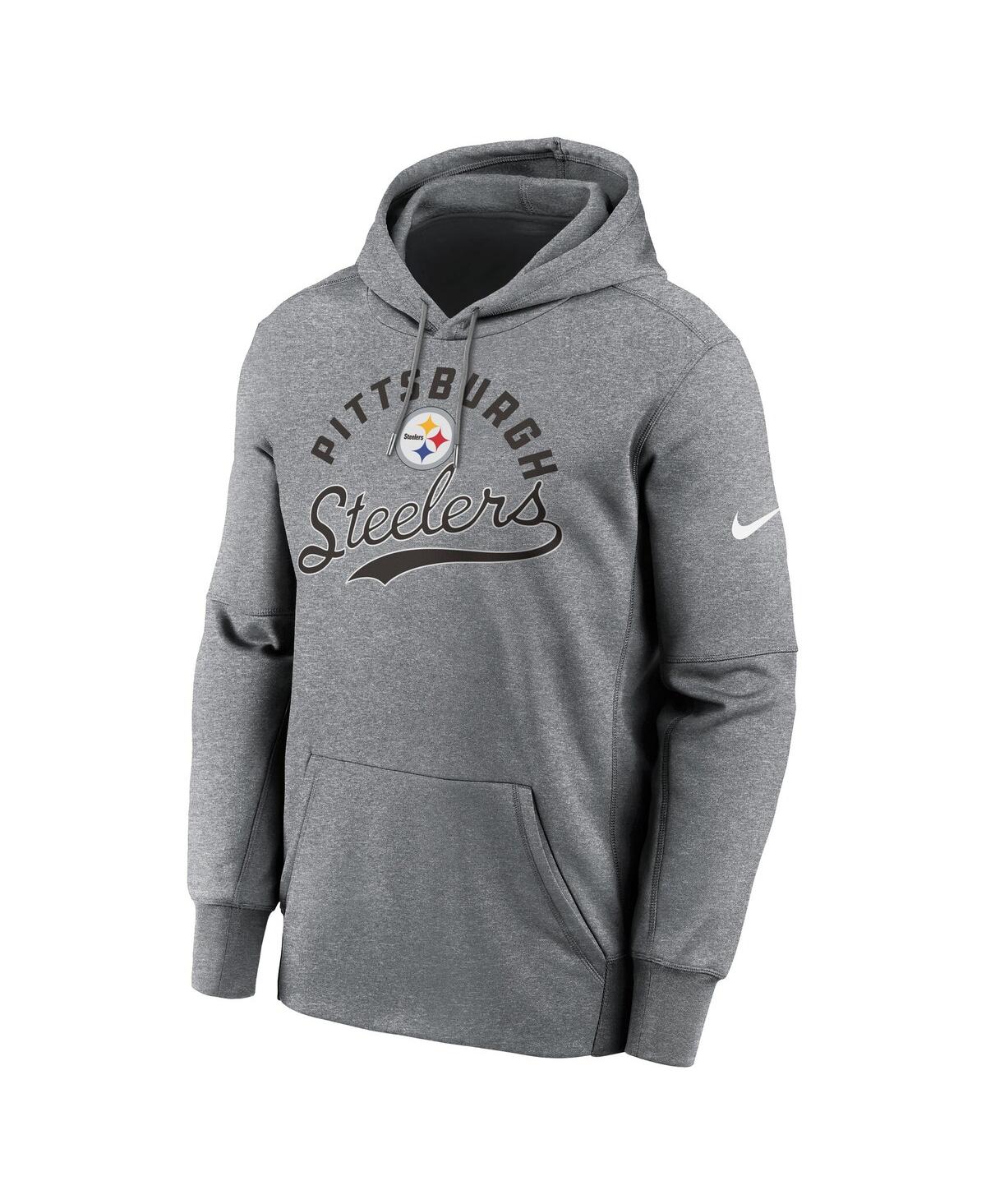 Nike Men's Heather Gray Pittsburgh Steelers Performance Fleece Pullover Hoodie