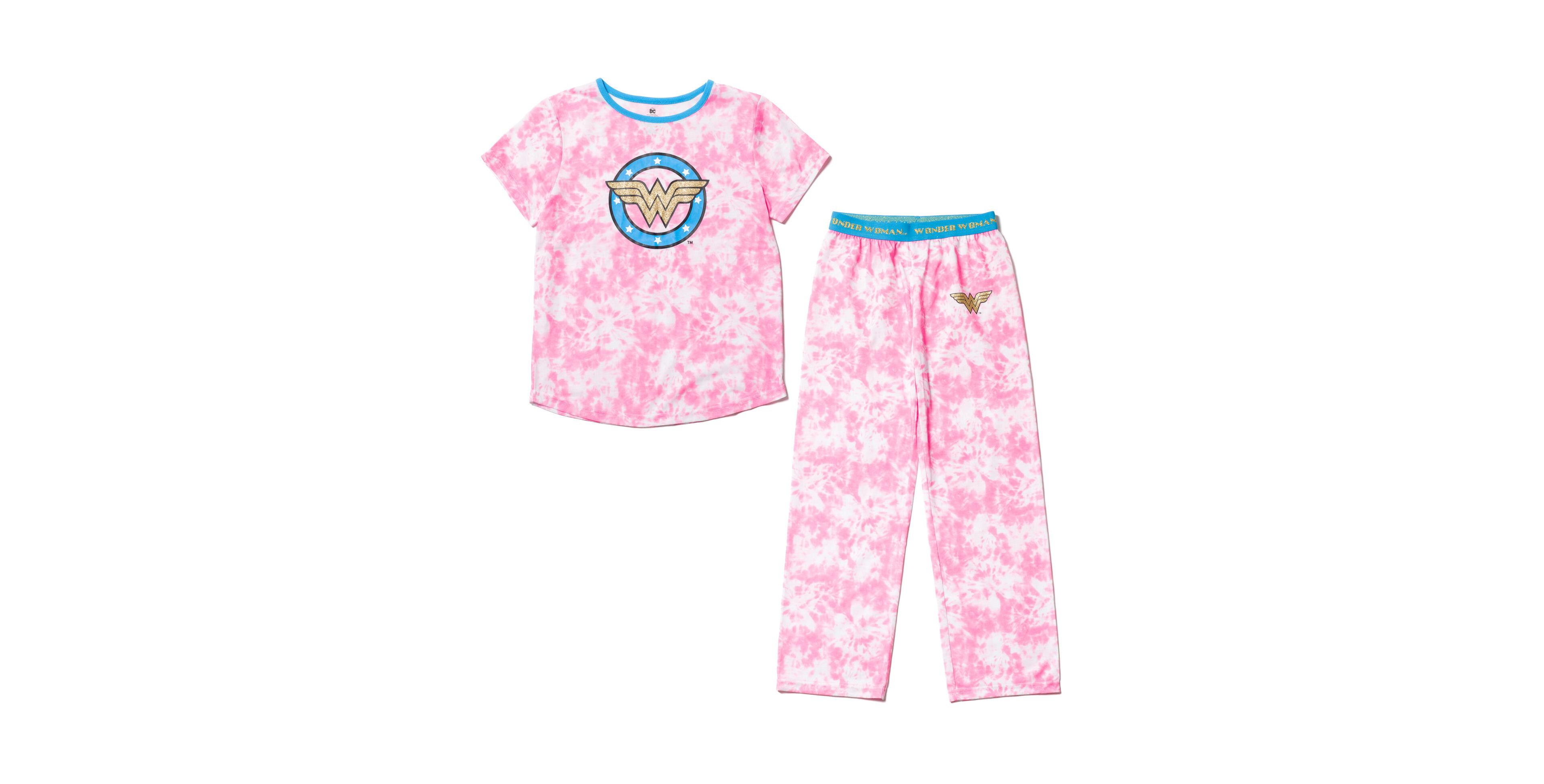 Justice League Girls Dc Comics Wonder Woman Pajama Shirt and and Pajama Pants Sleep Set