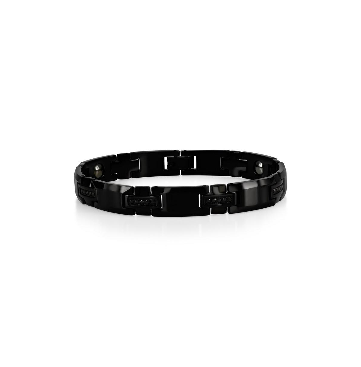 Magnetic Tungsten, Cz Bracelet - Silver