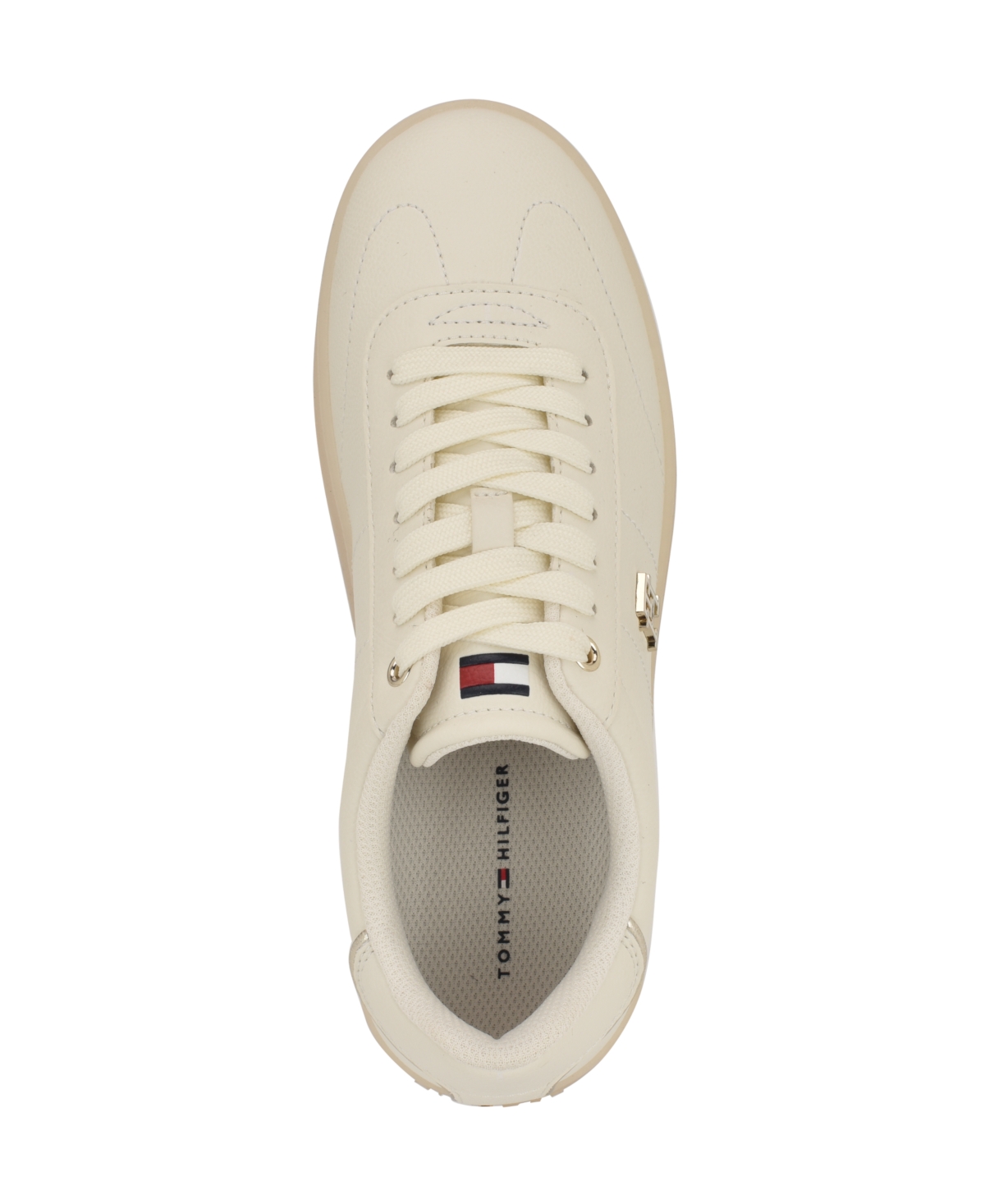 Tommy Hilfiger Women's Renaud Logo Lace-up Sneakers In Gold,white