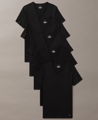 Calvin Klein Men's 5-Pack Cotton Classics V-Neck T-Shirts - Macy's