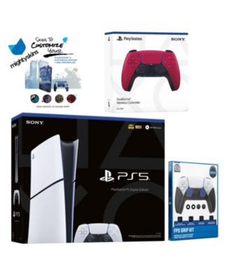 PlayStation 5 Slim Digital with Extra Controller, FPS Grip Kit and MightySkins Decal Code