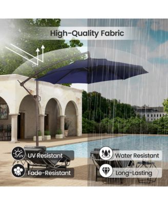 10 Ft Outdoor Cantilever UV Protective Patio Offset Umbrella for Balcony
