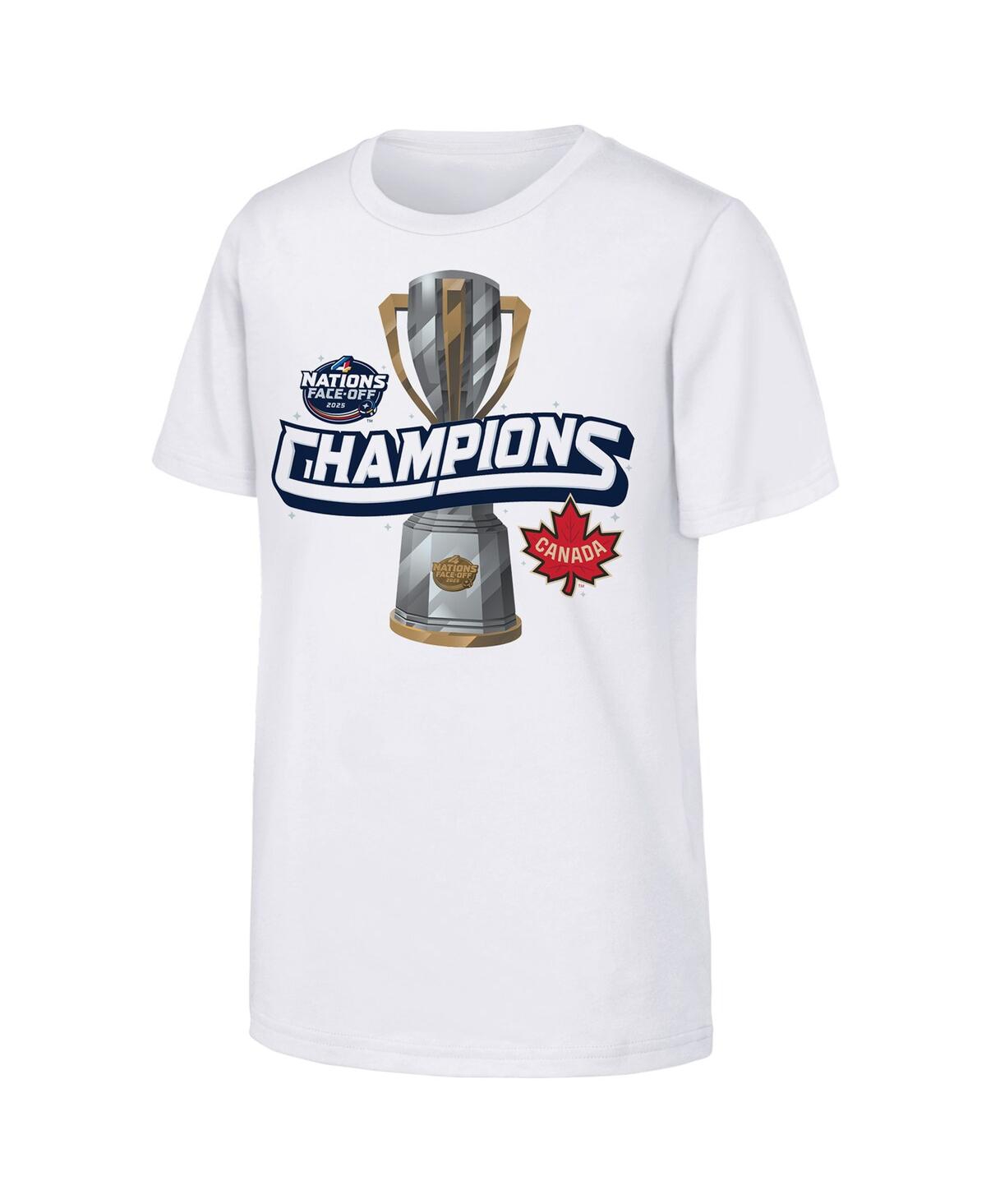 Outerstuff Big Boys And Girls White Canada 2025 4 Nations Face-off Champions T-shirt In White