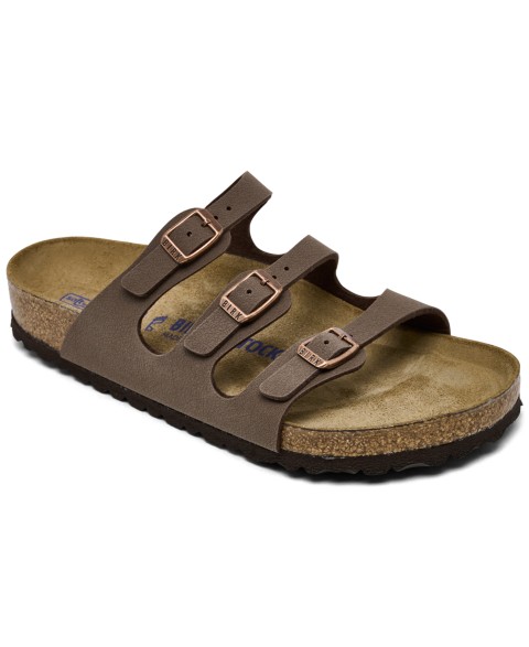 Женские сандалии Birkenstock Women's Florida Birko-Flor Nubuck Soft Footbed Sandals from Finish Line