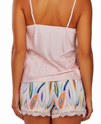 Women's Satin Crop Cami and Short Set