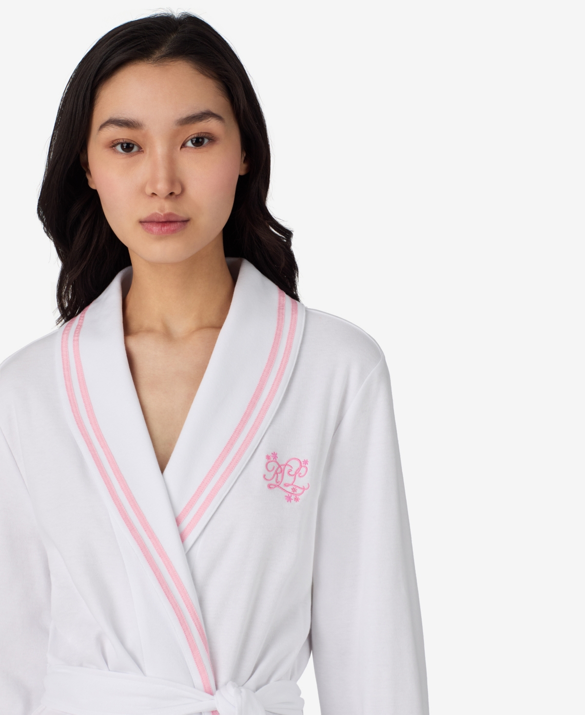 RALPH LAUREN WOMEN'S LONG SLEEVE SHAWL COLLAR SHORT ROBE 