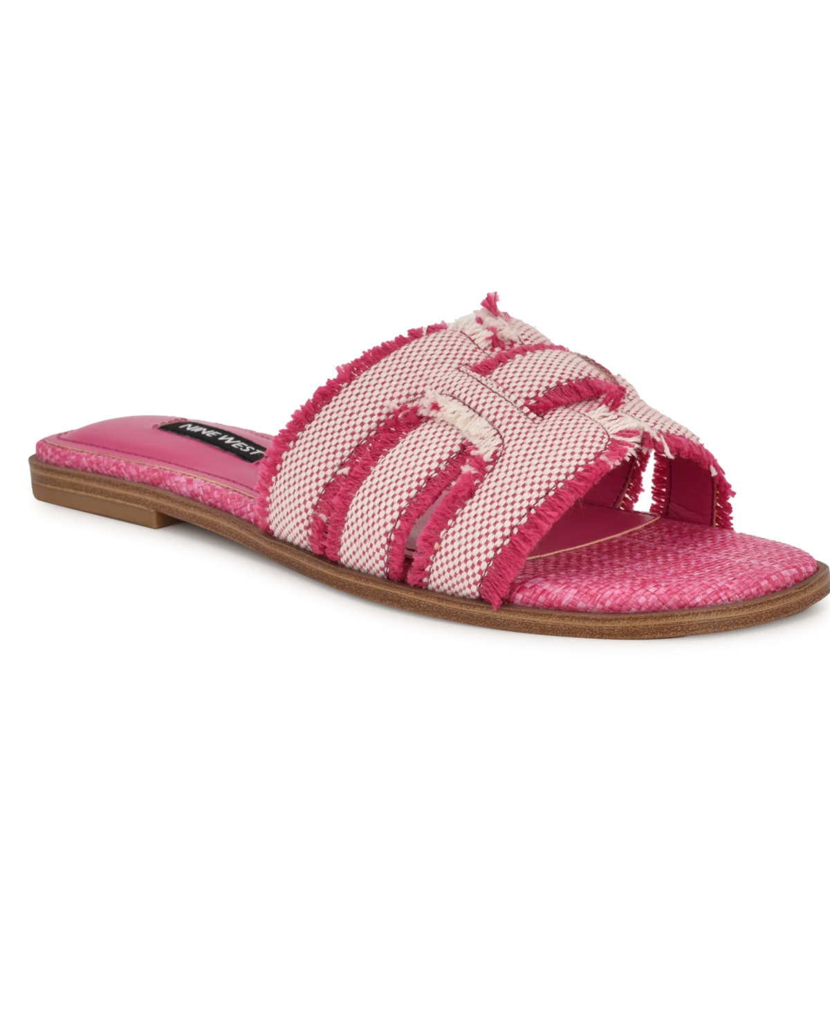 Nine West Women's Germanny Frayed Flat Slide Sandals