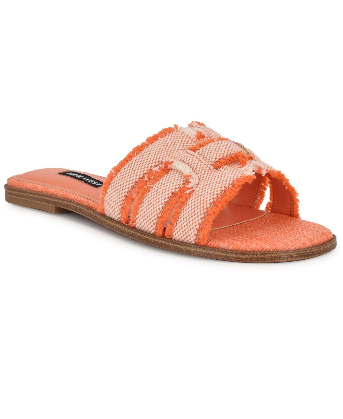 Nine West Women's Germanny Frayed Flat Slide Sandals